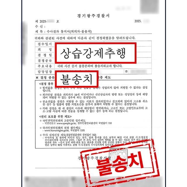 상습강제추행 혐의를 받는 피의자 변호해 불송치(무고 입증)